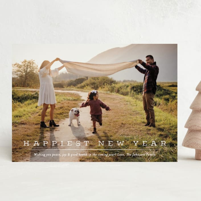 "Typewriter" - Holiday Cards in Vanilla by Abi de Leon - Front