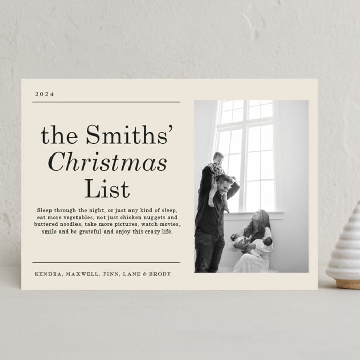 "Resolutions" - Holiday Cards in Champagne by Baumbirdy - Front