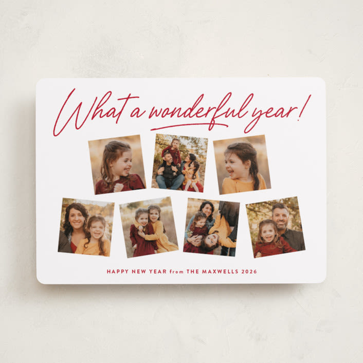 "Wonderful Year" - Holiday Cards in Peppermint by Kacey Kendrick Wagner - Front