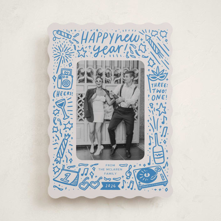 "Three! Two! One!" - Holiday Cards in Azure by Abbigail Lim - Front