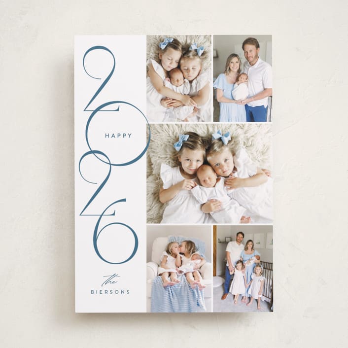 "Stacked Gallery" - Holiday Cards in Cerulean by Jessica Williams - Front