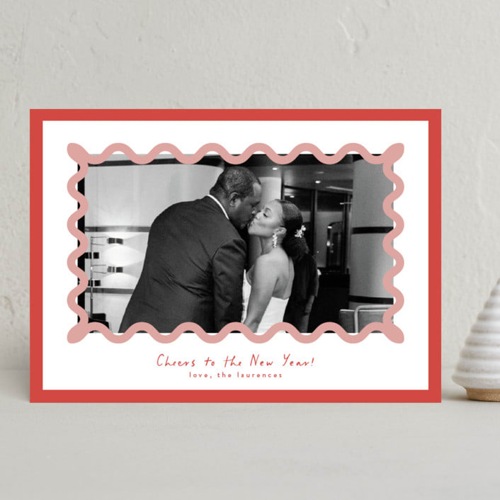 "Party Squiggle" - Holiday Cards in Candy Cane by Blustery August - Front