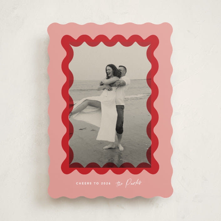 "Squiggle overlay" - Holiday Cards in Stocking by Creo Study - Front