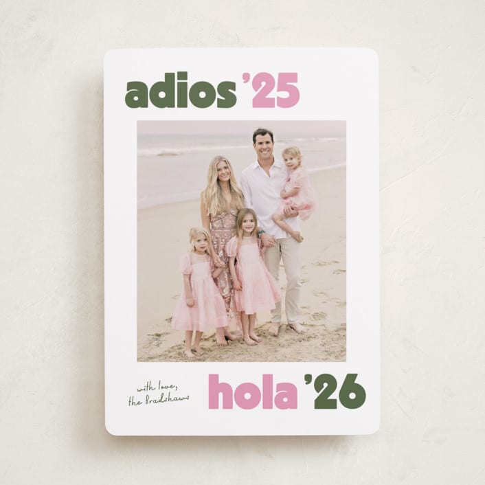"adios" - Holiday Cards in Rosa by Megan Davis - Front
