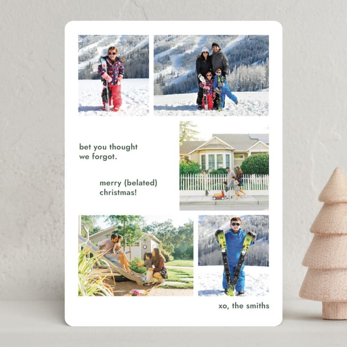 "Forgot" - Holiday Cards in Evergreen by Megan Davis - Front