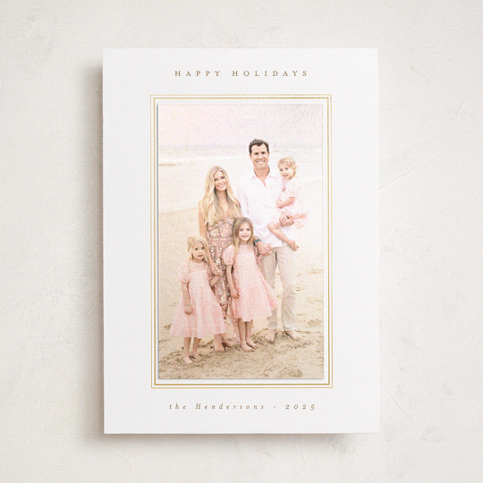"modern minimalist" - Foil-Pressed Holiday Photo Mount Cards in Starlight by Christy Hy Lee - Front