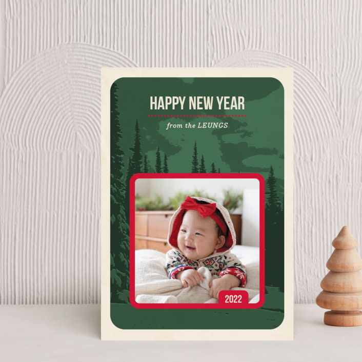 "Pine Mountain" - Holiday Cards in Pine by Alex Elko Design - Front