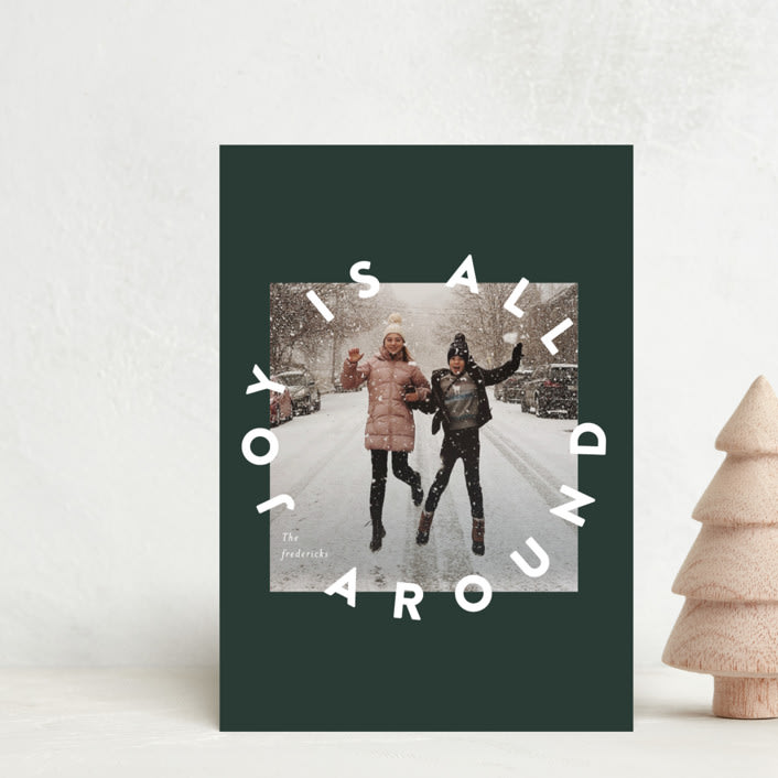 "Joy is All Around" - Holiday Cards in Forest by Jackie Crawford - Front