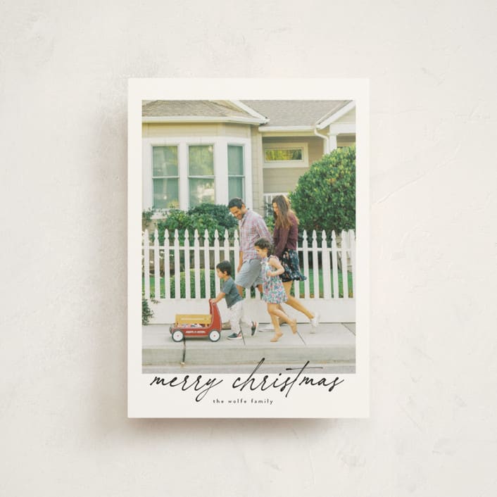 "The Merry" - Holiday Cards in Marshmallow by Tamara Hilje - Front
