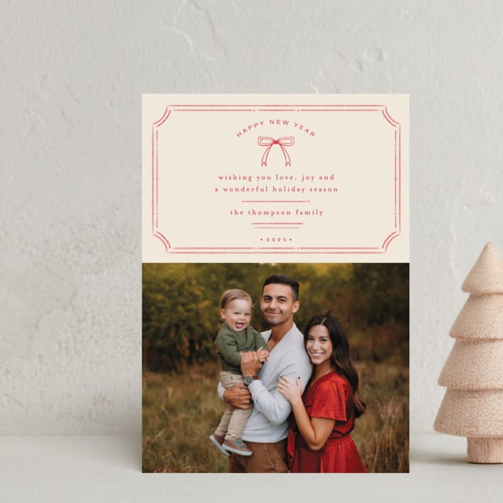 "Vintage Holiday Frame" - Holiday Cards in Candy Cane by Ashlee Townsend - Front
