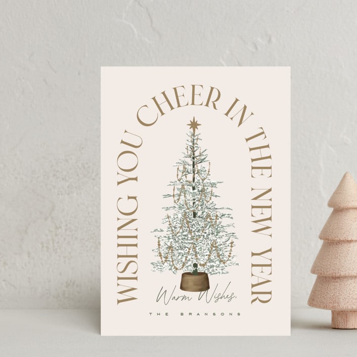 "Festive Tree" - Holiday Cards in Eggnog by Leah Bisch - Front