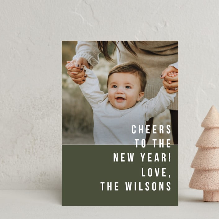 "Bold & Merry" - Holiday Cards in Pine by Jula Paper Co. - Front