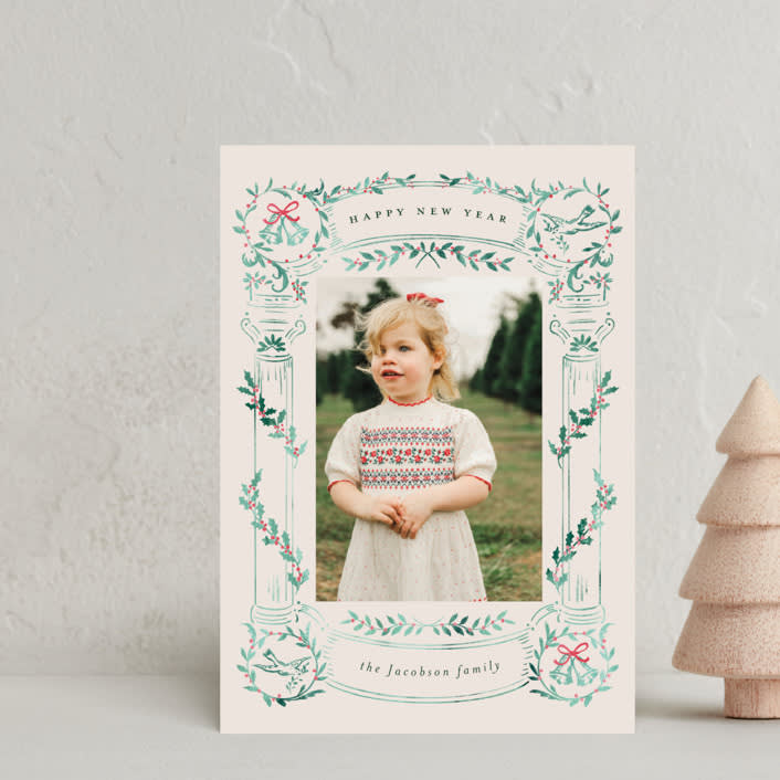 "Columns of Peace" - Holiday Cards in Pine by Petra Kern - Front