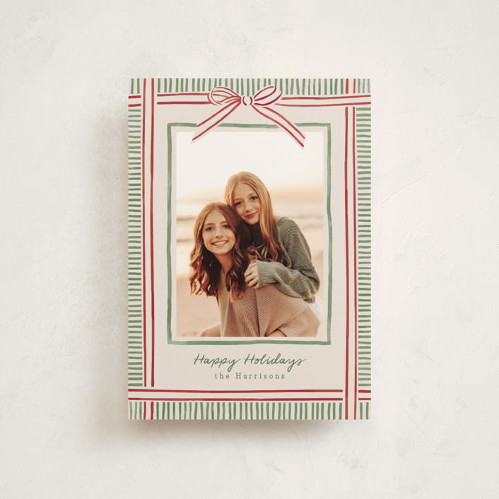 "Holiday Wrap" - Holiday Cards in Moss by Chris Griffith - Front