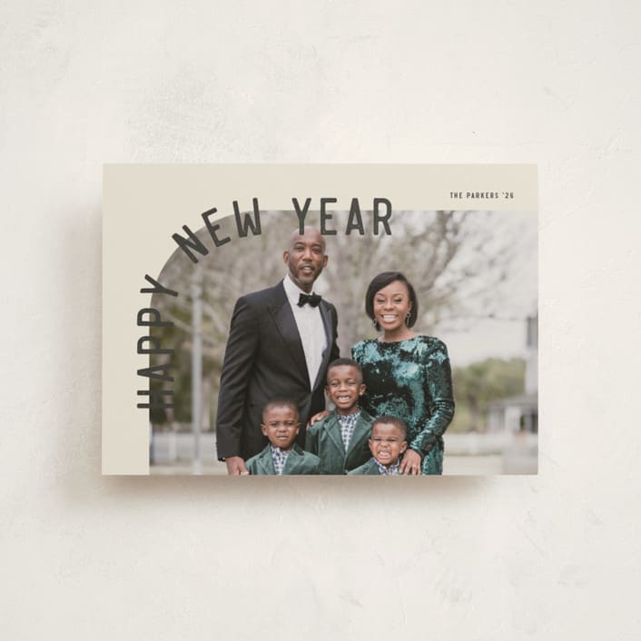 "Curve" - Holiday Cards in Eggnog by Brianne Larsen - Front