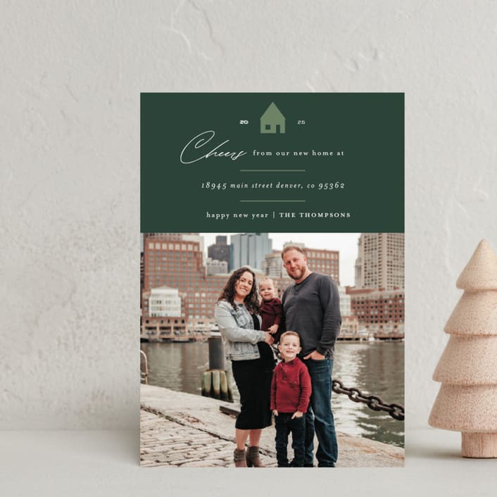 "New Year House" - Holiday Cards in Pine Tree by Ashlee Townsend - Front