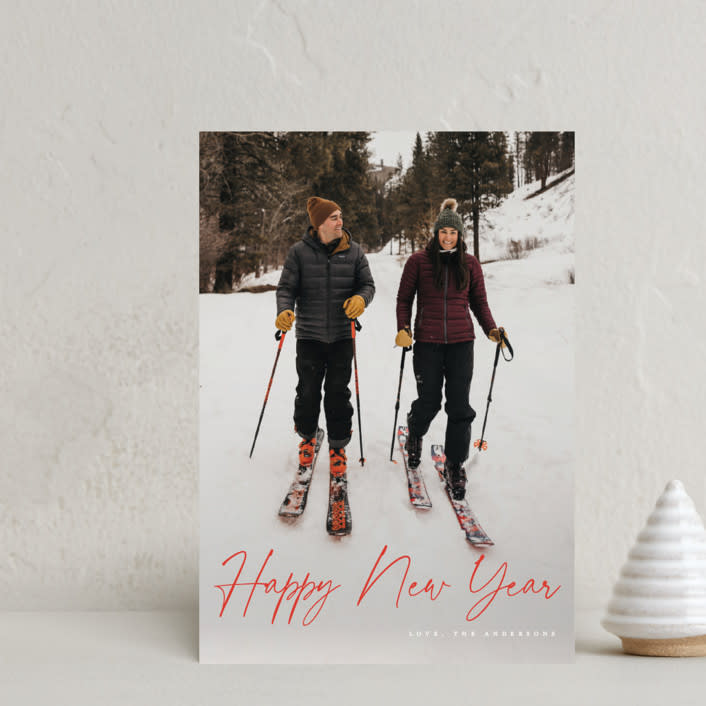 "Adorn" - Holiday Cards in Berry by MC Designs - Front