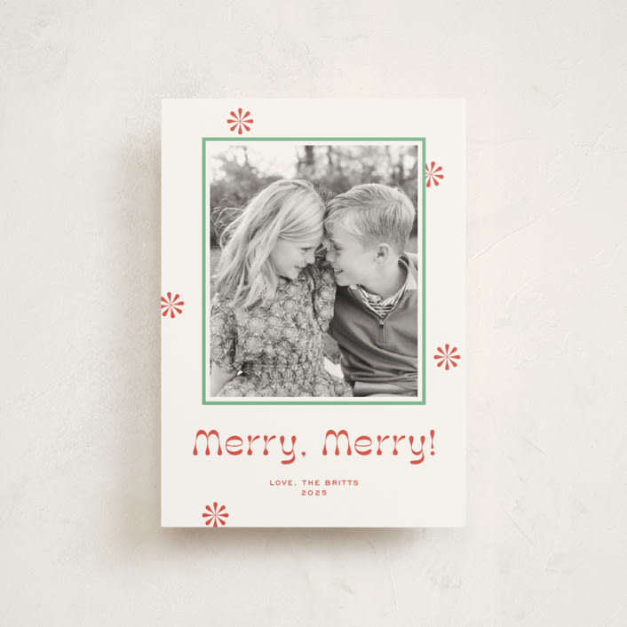 "Peppermint" - Holiday Cards in Candy Cane by Megan Davis - Front