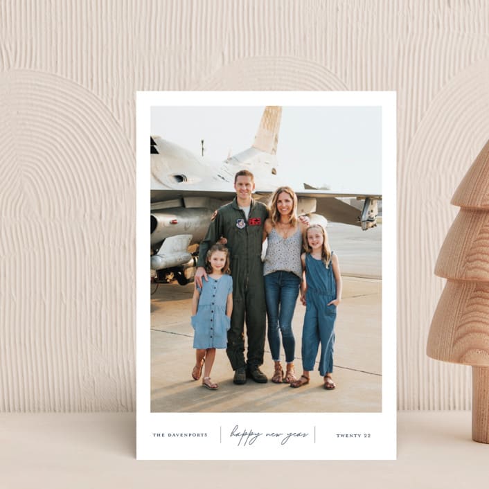 "Happiness" - Holiday Cards in Navy by That Girl Press - Front