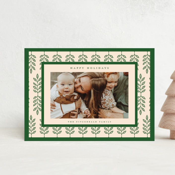 "Folklore Holiday" - Holiday Cards in Pine by Nazia Hyder - Front