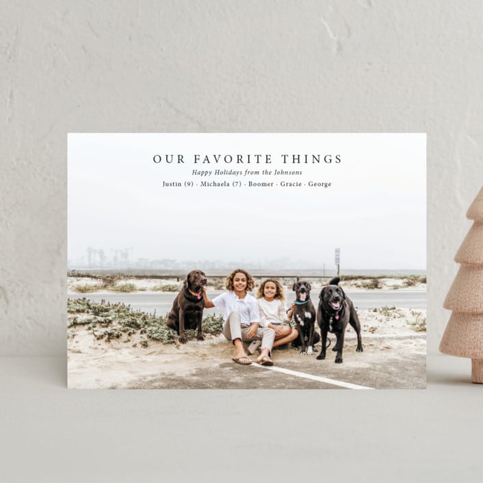 "Fav Things" - Holiday Cards in Coal by Meredith Collie - Front
