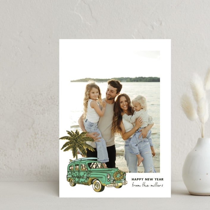 "Surfs Up" - Holiday Cards in Palm by Megan Davis - Front