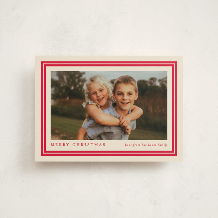 "Preppy frame" - Holiday Cards in Cherry Cola by Carolyn MacLaren - Front