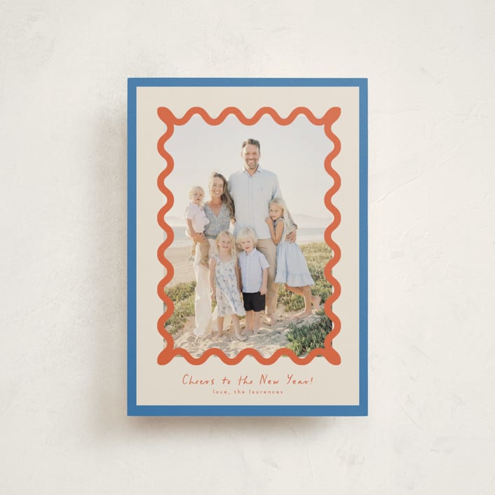 "Party Squiggle" - Holiday Cards in Papaya by Blustery August - Front