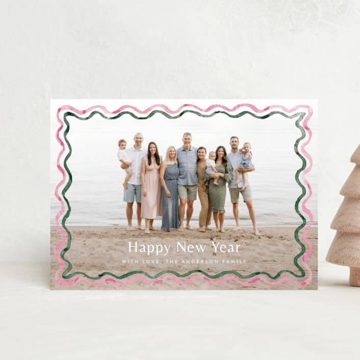 "watercolor wavy border" - Holiday Cards in Gumdrop by Cass Loh - Front