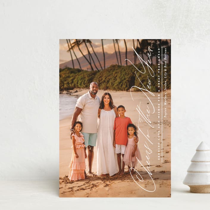 "Joyful Script" - Holiday Cards in Snow by Owl and Toad - Front