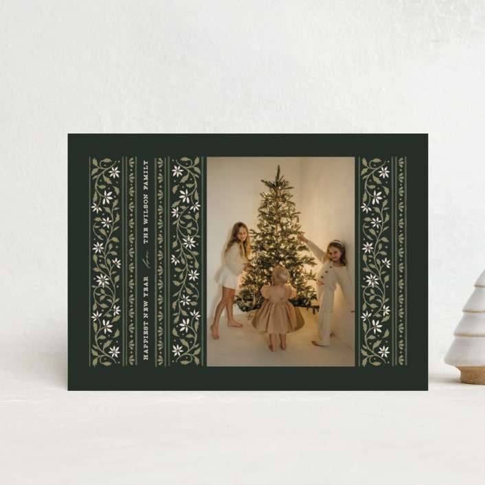 "Fair Isle" - Holiday Cards in Evergreen by Erin L. Wilson - Front