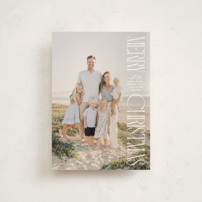 "Tallest Greeting" - Holiday Cards in Snow by Owl and Toad - Front