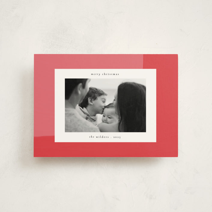 "Modern Abstract" - Holiday Cards in Berry by Morgan Kendall - Front
