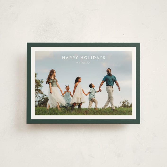 "Bold Frame" - Holiday Cards in Evergreen by Stacey Meacham - Front
