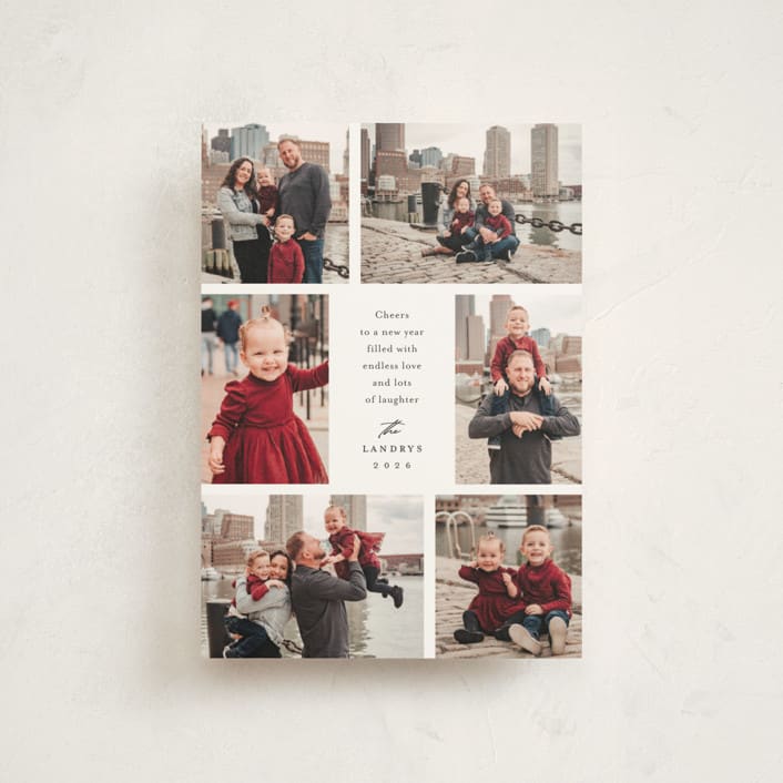 "All Around" - Holiday Cards in Coal by Jennifer Postorino - Front