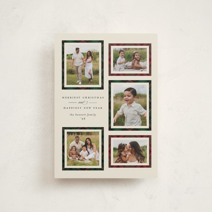 "Plaid Gallery" - Holiday Cards in Eggnog by Erica Krystek - Front