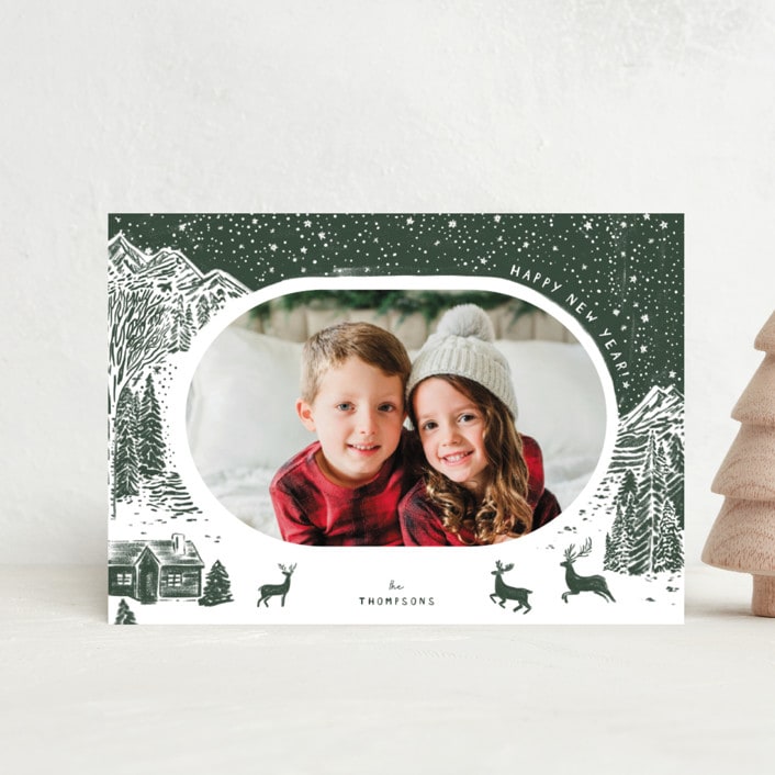 "Cabin in the Woods" - Holiday Cards in Pine by Jenna Holcomb - Front