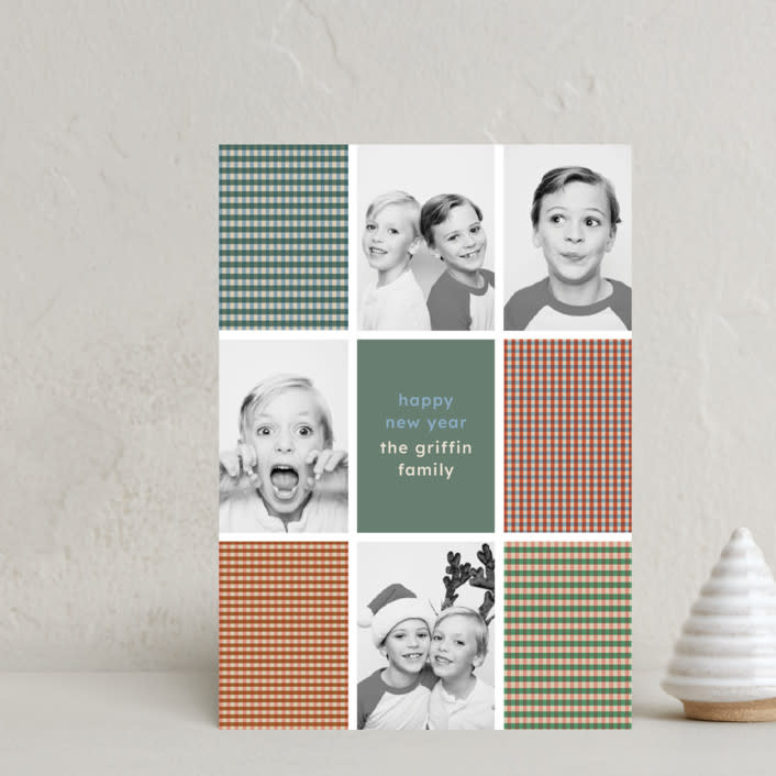 "Modern Plaid" - Holiday Cards in Fruitcake by Kelly Watkins - Front