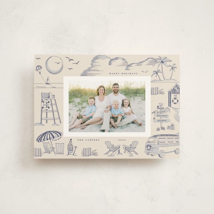 "Beach Holiday" - Holiday Cards in Wintermint by Teju Reval - Front