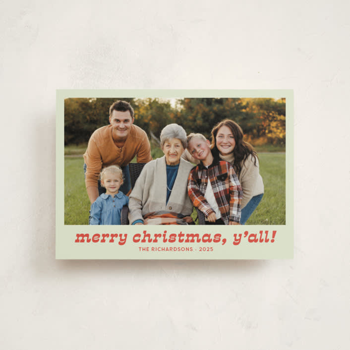 "Pecos" - Holiday Cards in Succulent by Megan Davis - Front
