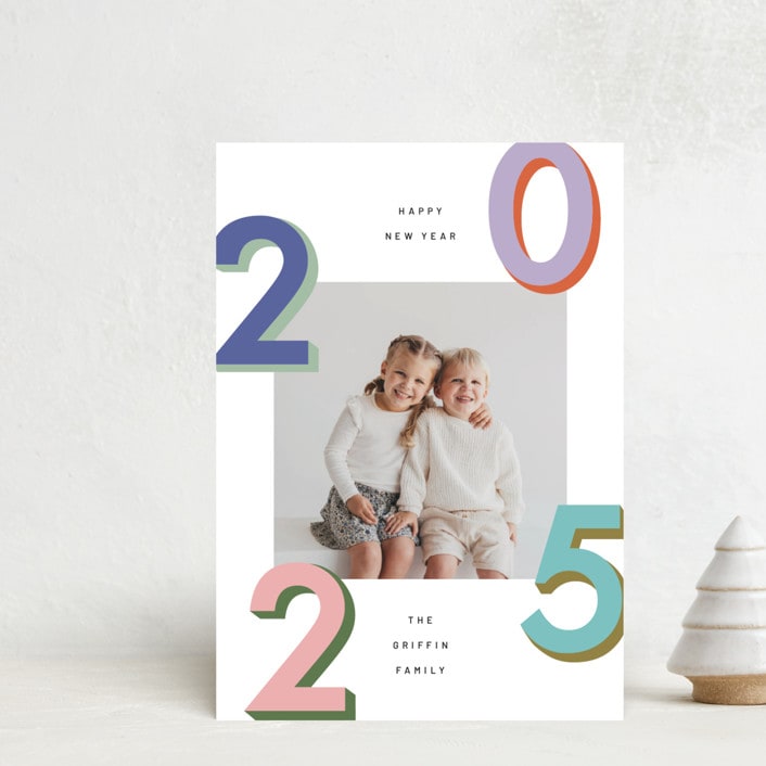 "Modern Year" - Holiday Cards in Candy by Kelly Watkins - Front