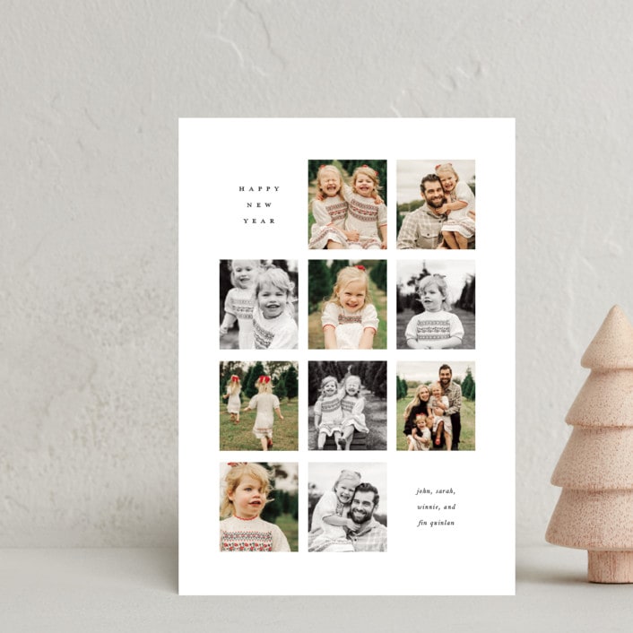 "Ten" - Holiday Cards in Coal by Up Up Creative - Front