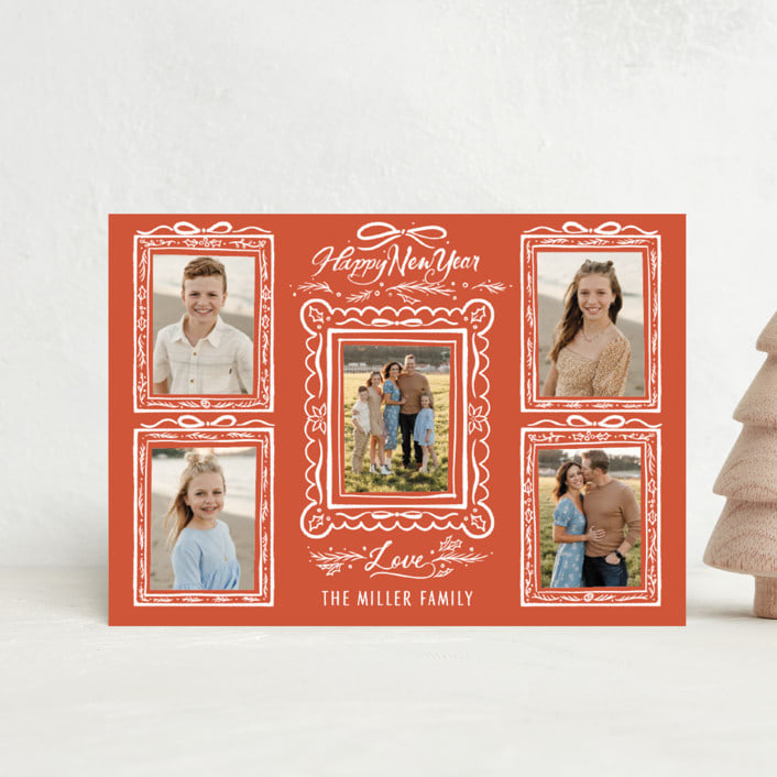 "Inked Frames" - Holiday Cards in Fruit Punch by Becky Nimoy - Front