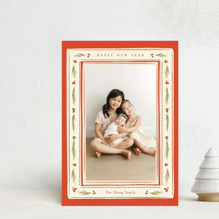 "Dresden" - Holiday Cards in Berry by Robert and Stella - Front