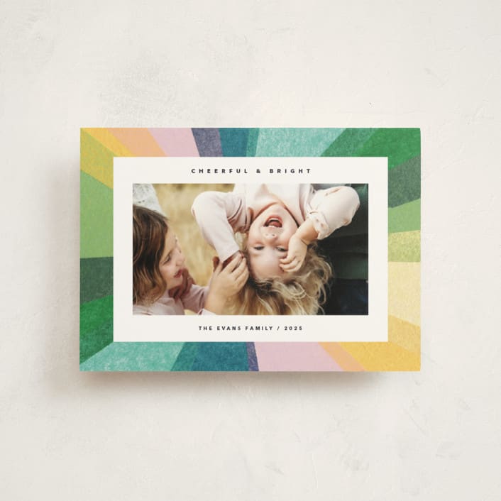 "Rainbow Burst" - Holiday Cards in Sorbet by Carrie Moradi - Front