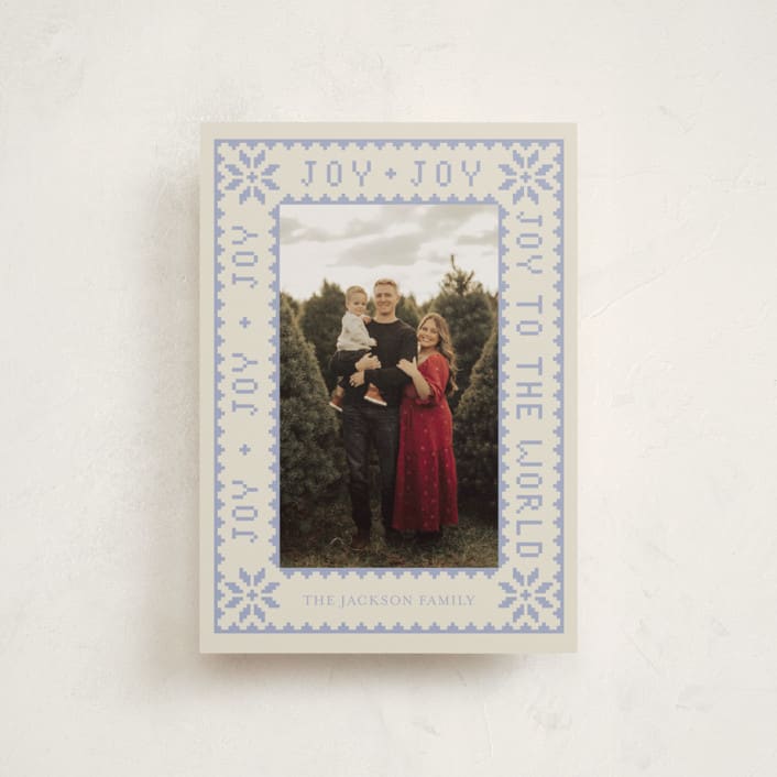 "Endless Joy" - Holiday Cards in Periwinkle by Annie Chan - Front