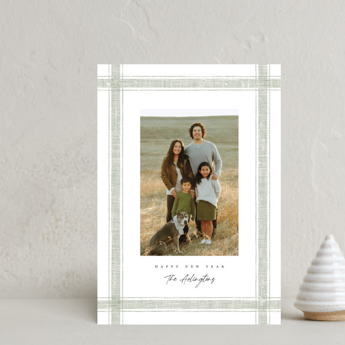 "Beach Linen" - Holiday Cards in Eucalyptus by Kelly Schmidt - Front