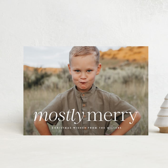 "Mostly Merry" - Holiday Cards in Vanilla by Ekko Studio - Front
