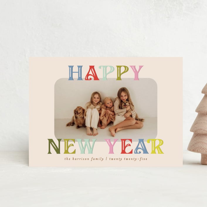 "Merry Text" - Holiday Cards in Gumdrop by Julie Murray - Front
