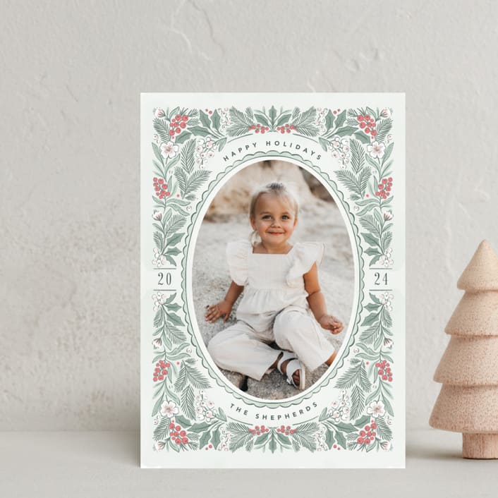 "Painted Holiday Frame" - Holiday Cards in Eucalyptus by Kristen Smith - Front